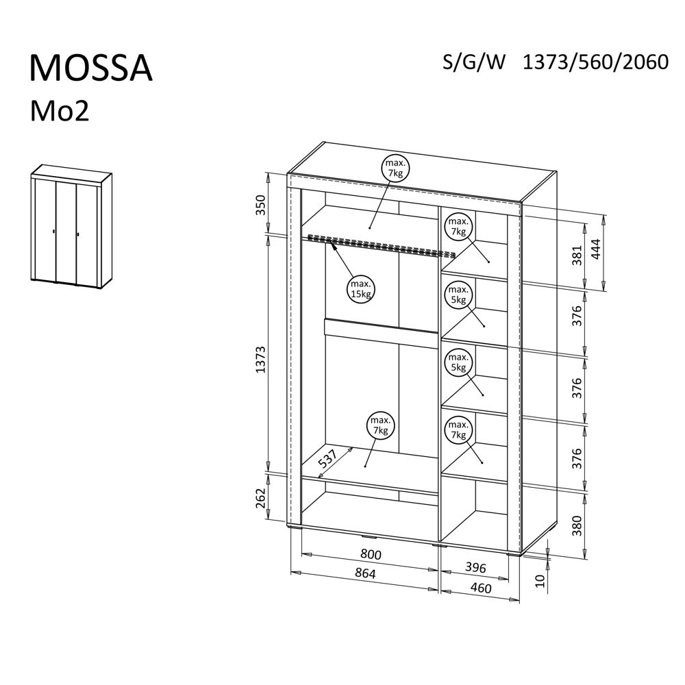 DUŻA SZAFA MOSSA MO2 (CASHMERE)