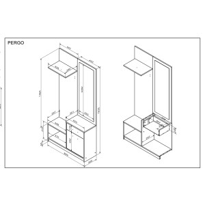 PERGO przedpokój, kolor: dąb artisan-kaszmir (4p=1szt)