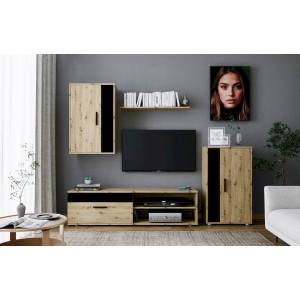 BENSON zestaw, kolor: dąb artisan - czarny