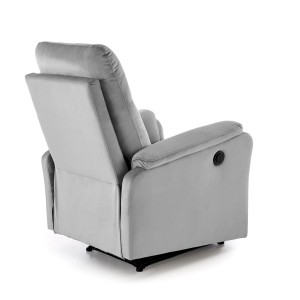 CROCUS fotel wypoczynkowy z funkcją elektrycznego rozkładania, popielaty