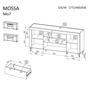 KOMODA 2D1S MOSSA MO-7 (CASHMERE)