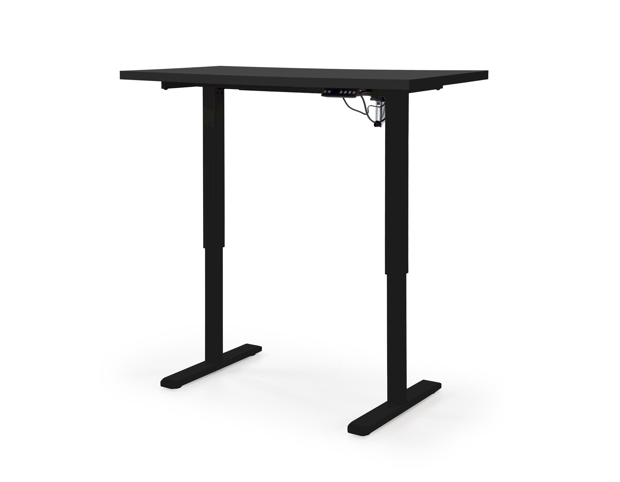 B54 biurko z funkcją regulacji wysokości, blat - czarny, stelaż - czarny