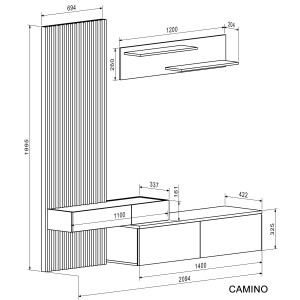 CAMINO zestaw, kolor: dąb artisan - kaszmir