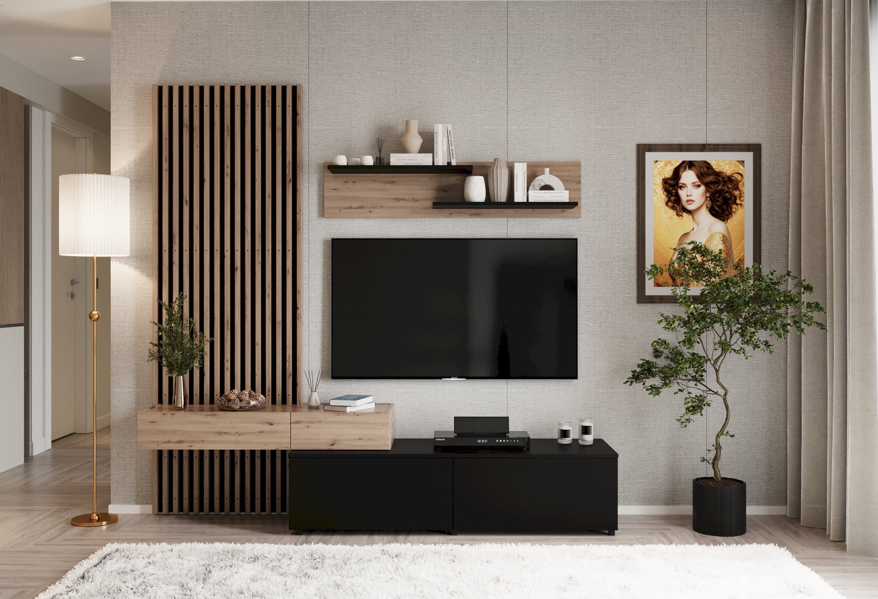 CAMINO zestaw, kolor: dąb artisan - czarny