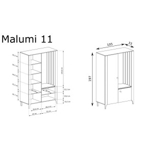 Garderoba Malumi (czarna)