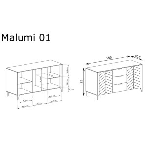 Komoda 2D3S Malumi MM-1 (kaszmir)