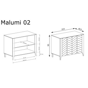 Komoda 2D Malumi MM-2 (kaszmir)