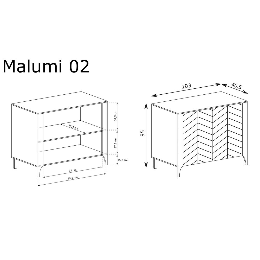Komoda 2D Malumi MM-2 (kaszmir)