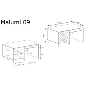 Biurko 1D Malumi MM-9 (kaszmir)