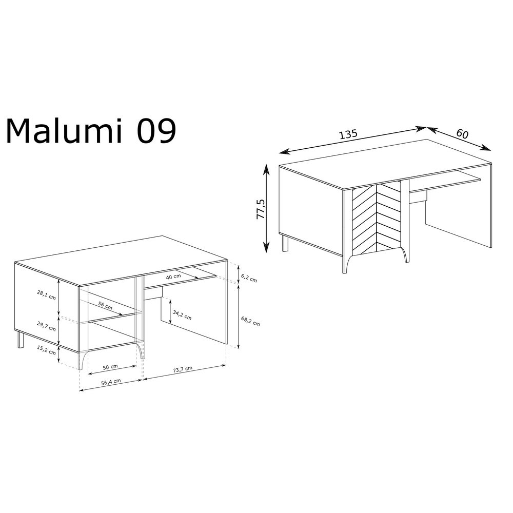 Biurko 1D Malumi MM-9 (kaszmir)