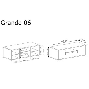Szafka RTV 2D1S Grande G-6