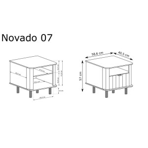 Szafka nocna 1D Novado NO-7 (biel alpejska)