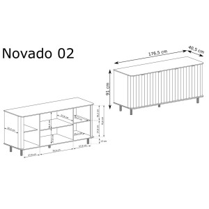 Komoda 4D Novado NO-2 (clay gray)