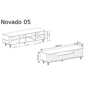 Szafka RTV 2D1S Novado NO-5 (clay gray)
