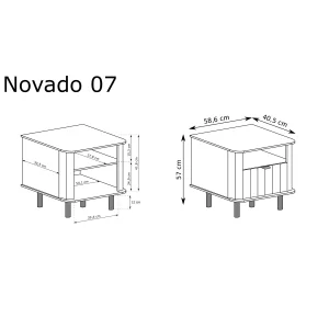 Szafka nocna 1D Novado NO-7 (clay gray)