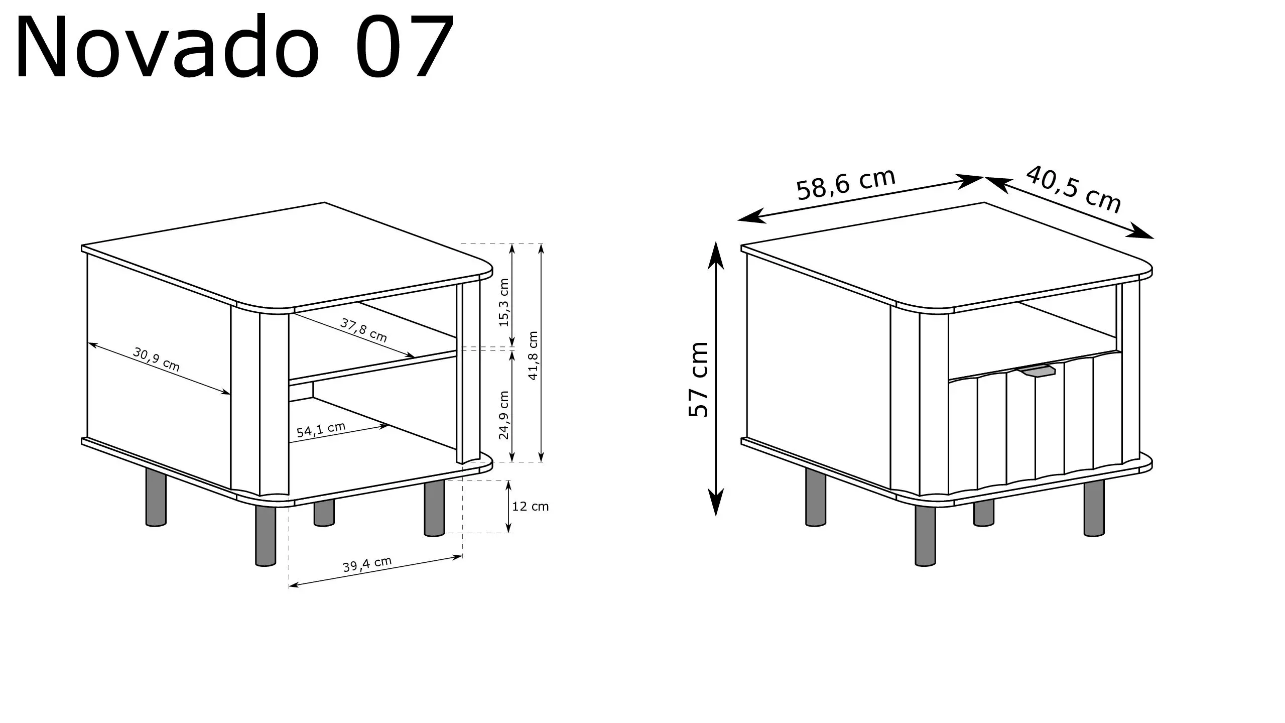 Szafka nocna 1D Novado NO-7 (clay gray)