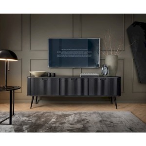 Szafka RTV 168 ZOVA (czarna z czarnymi nóżkami)