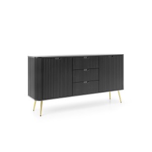 Komoda K168 ZOVA (czarna ze złotymi nóżkami)