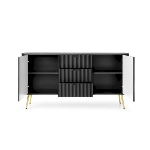 Komoda K168 ZOVA (czarna ze złotymi nóżkami)