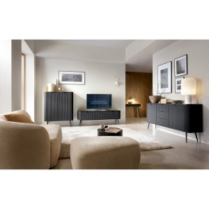 Komoda K168 ZOVA (czarna ze złotymi nóżkami)