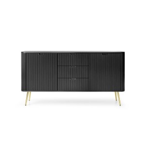 Komoda K168 ZOVA (czarna ze złotymi nóżkami)