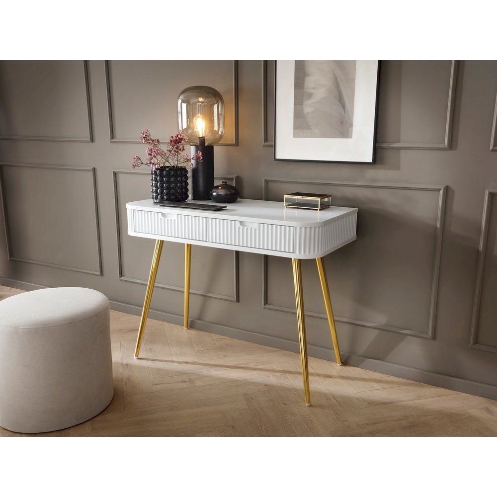 Toaletka T103 ZOVA (biały ze złotymi nóżkami)