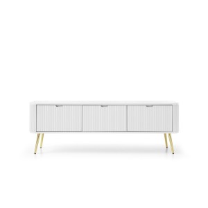Szafka RTV 168 ZOVA (biały ze złotymi nóżkami)