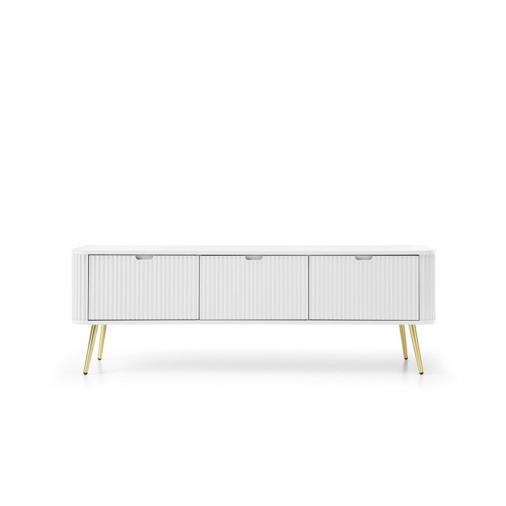 Szafka RTV 168 ZOVA (biały ze złotymi nóżkami)
