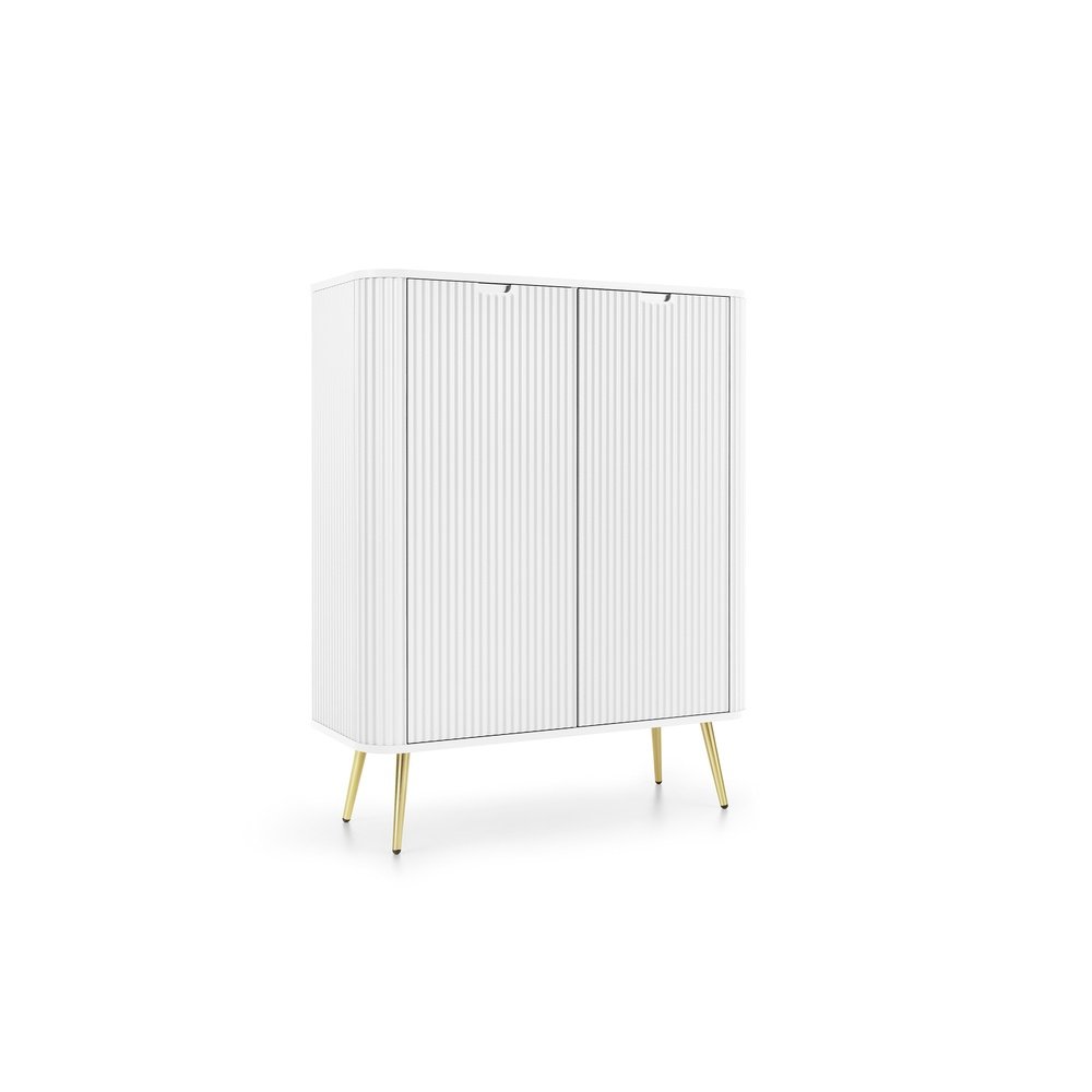Komoda K103 ZOVA (biały ze złotymi nóżkami)