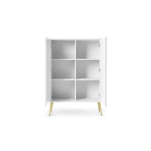 Komoda K103 ZOVA (biały ze złotymi nóżkami)