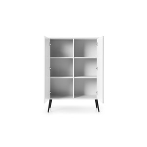 Komoda K103 ZOVA (biały z czarnymi nóżkami)