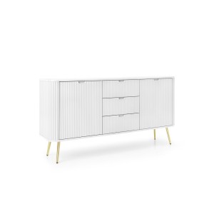 Komoda K168 ZOVA (biały ze złotymi nóżkami)