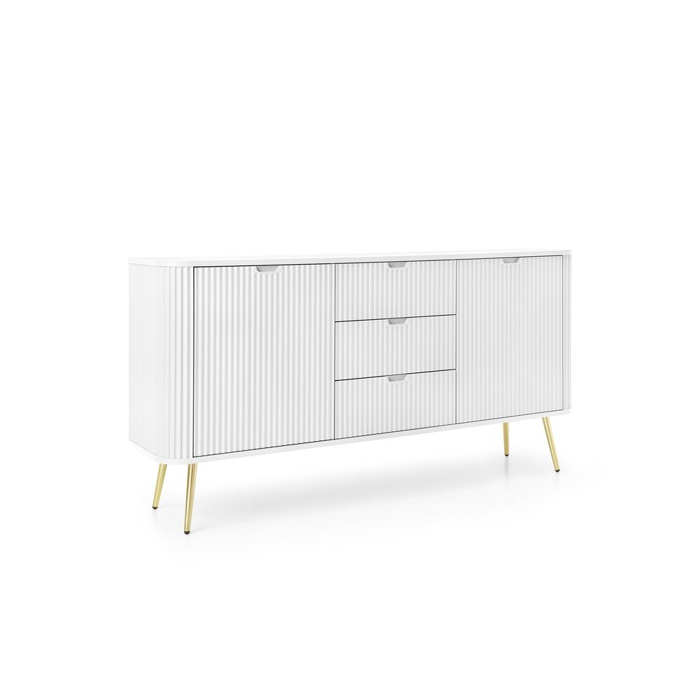 Komoda K168 ZOVA (biały ze złotymi nóżkami)