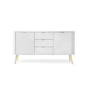 Komoda K168 ZOVA (biały ze złotymi nóżkami)