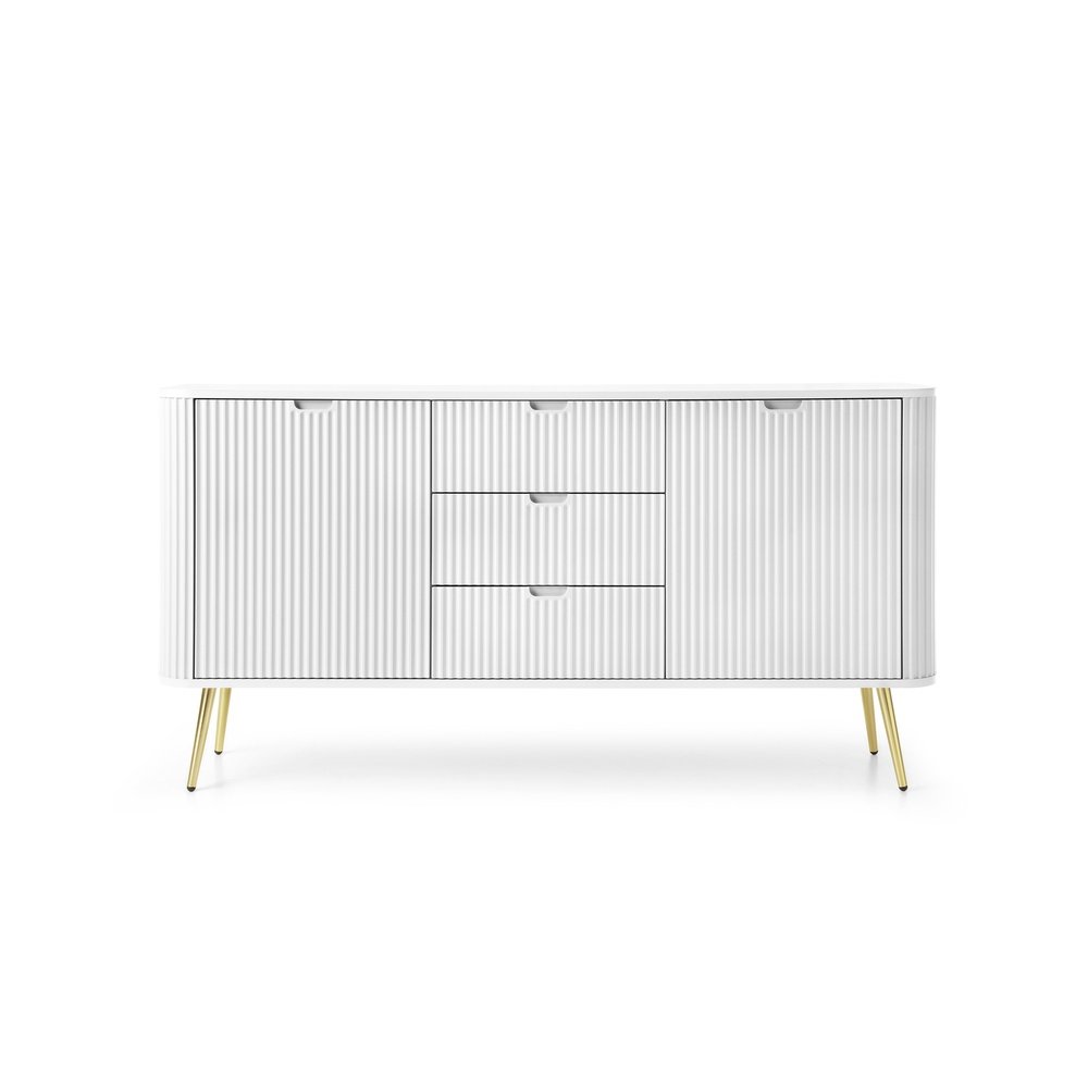 Komoda K168 ZOVA (biały ze złotymi nóżkami)