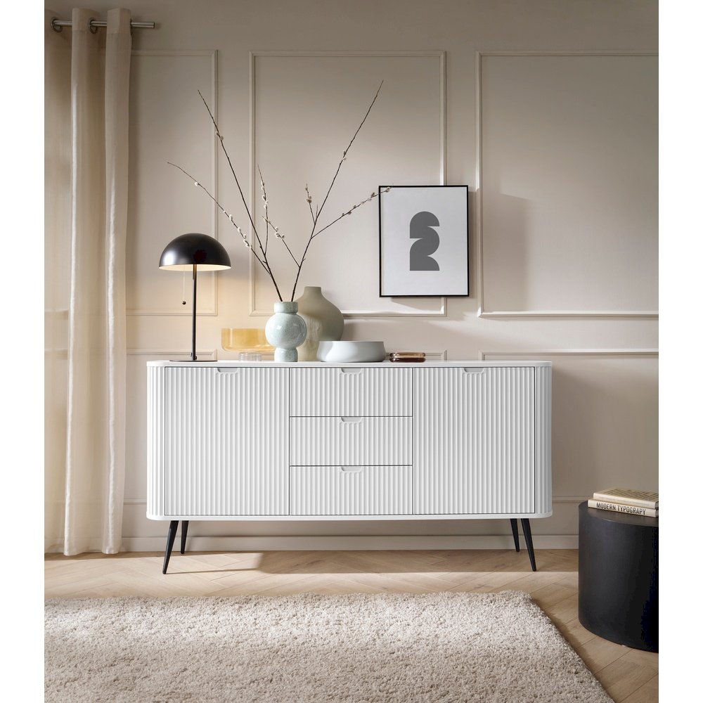 Komoda K168 ZOVA (biały z czarnymi nóżkami)