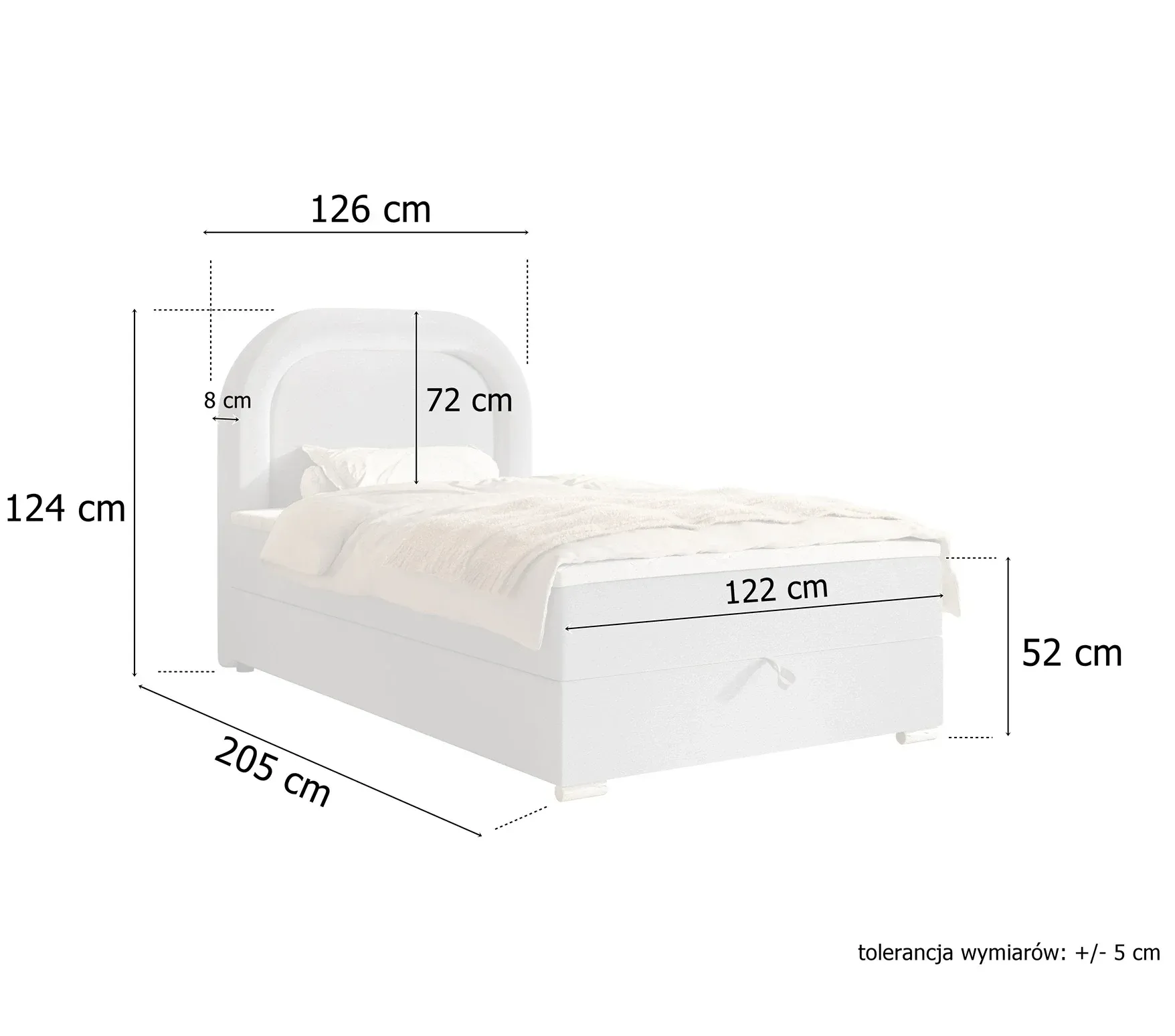 Łóżko Kontynentalne Bellini 120x200