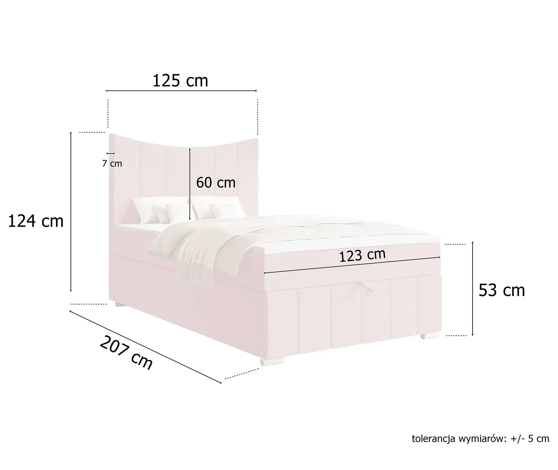 Łóżko Kontynentalne Boston 120x200