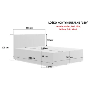 Łóżko Kontynentalne Edit 140x200