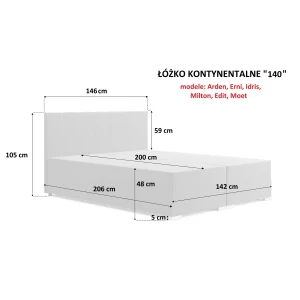 Łóżko Kontynentalne Moet 160x200