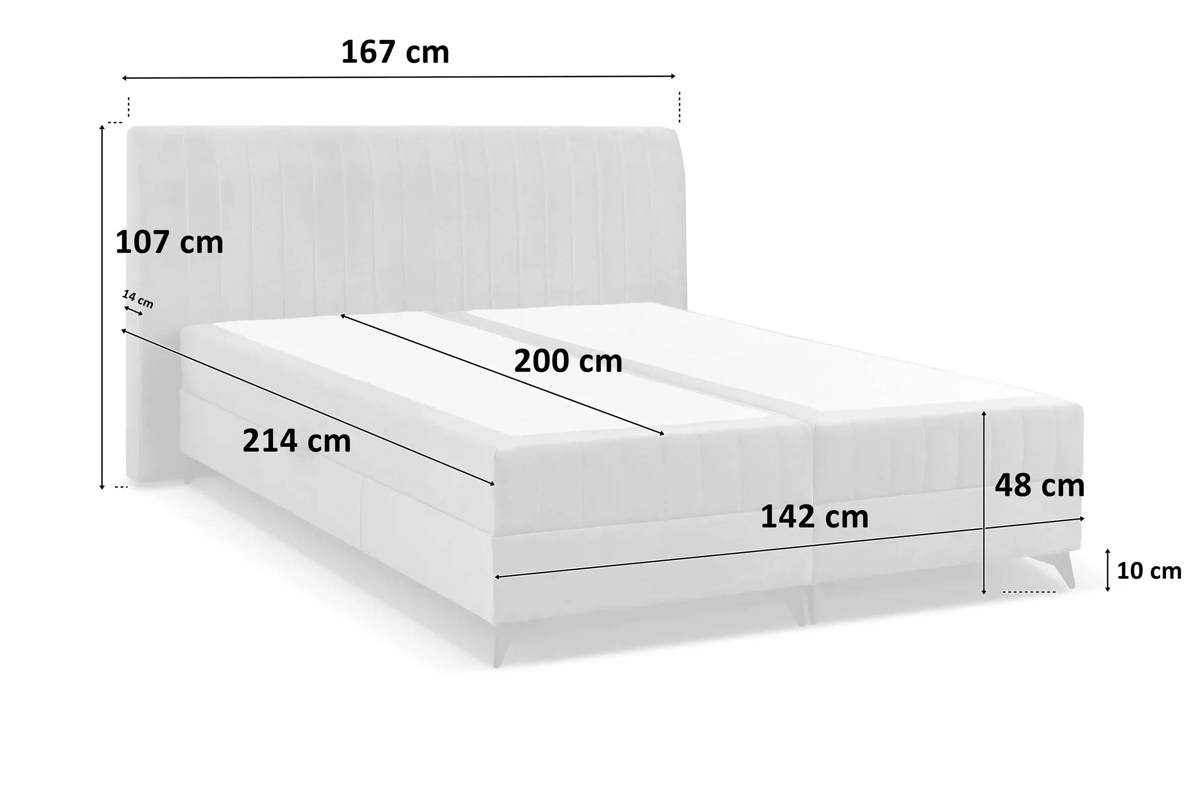 Łóżko Kontynentalne Nobu 140x200