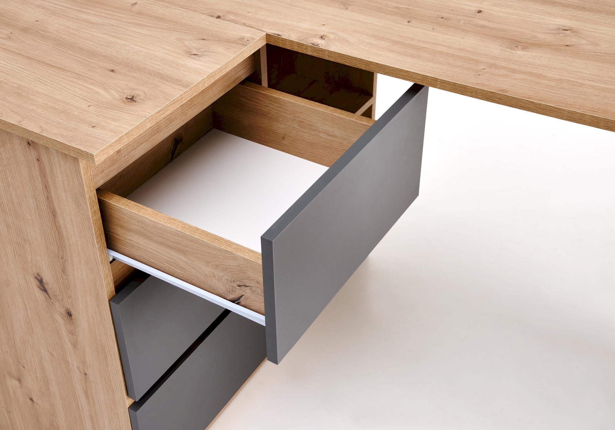 BEGA biurko, dąb artisan / grafitowy