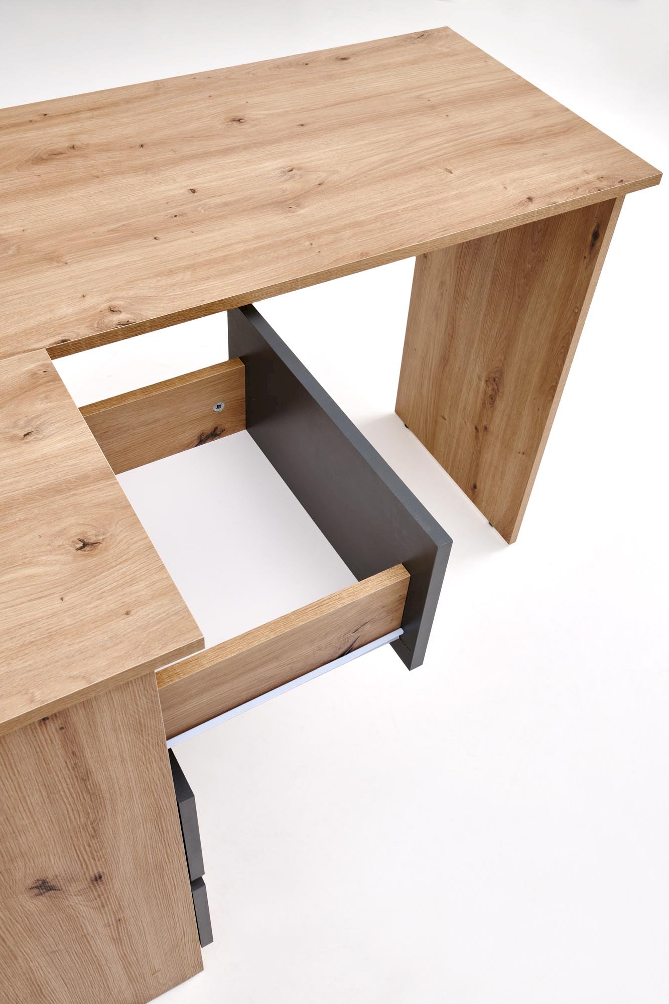 BEGA biurko, dąb artisan / grafitowy