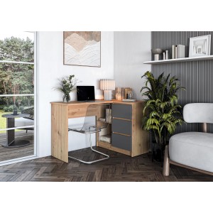 BEGA biurko, dąb artisan / grafitowy