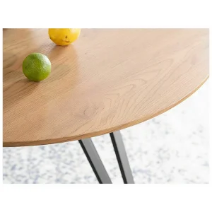 Stół tetis dąb/czarny stelaż fi 100