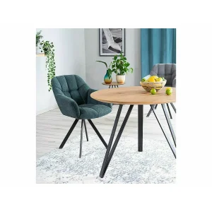 Stół tetis dąb/czarny stelaż fi 100