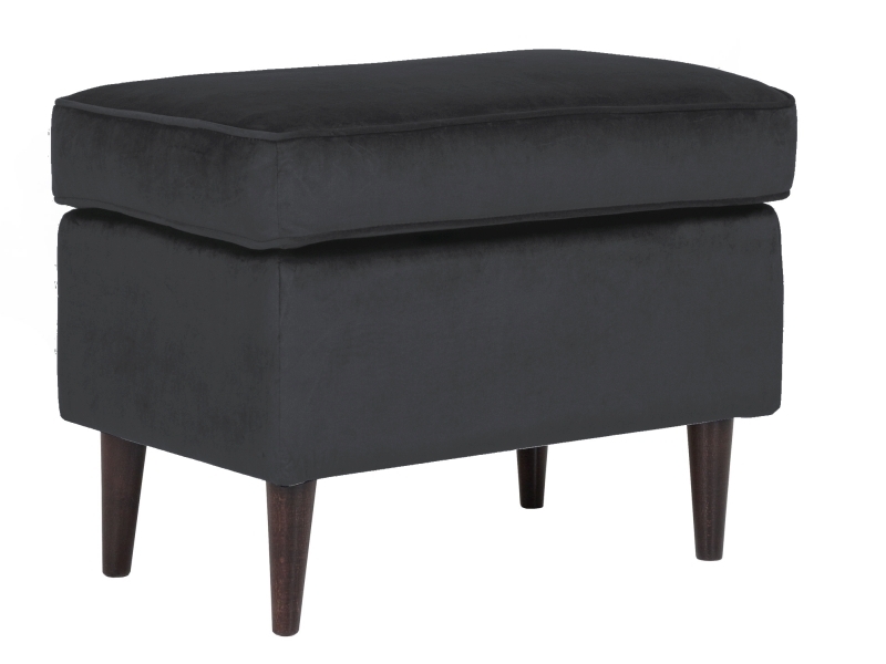 Podnóżek ron velvet czarny bluvel 19 / wenge (p)