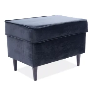 Podnóżek ron velvet czarny bluvel 19 / wenge (p)