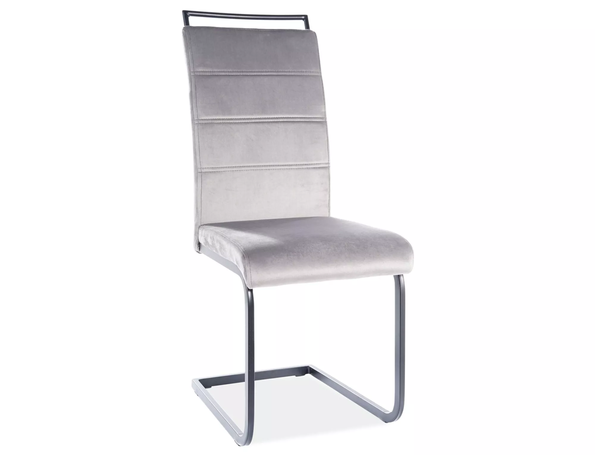 Krzesło h441 velvet czarny stelaż/szary tap. 93