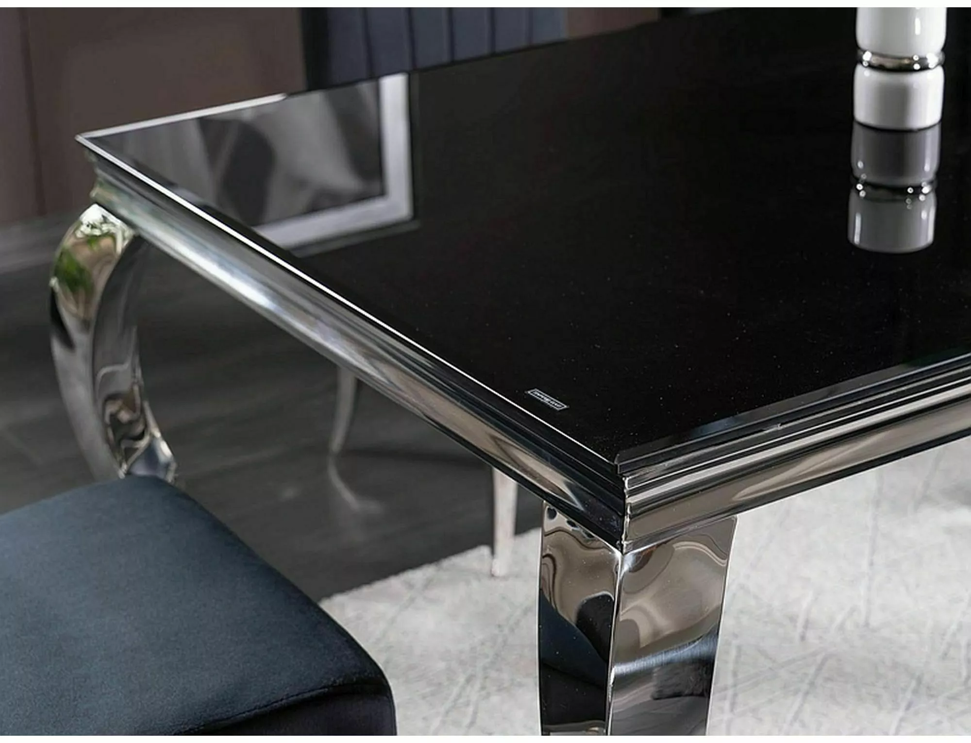 Stół prince czarny/chrom 150x90